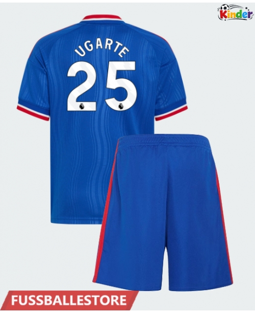 Günstige Manchester United Manuel Ugarte #25 Auswärts Trikotsatzt Kinder 2026-27 Kurzarm (+ Kurze Hosen)